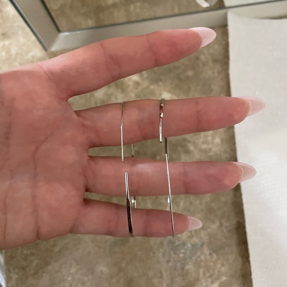 LANA Flat Magic 14K Hoop Earrings White Gold - Picture 9 of 10